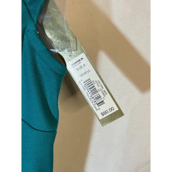 lc lauren conrad short sleeve dress green side zipper button size 0 READ NEW - Picture 7 of 13